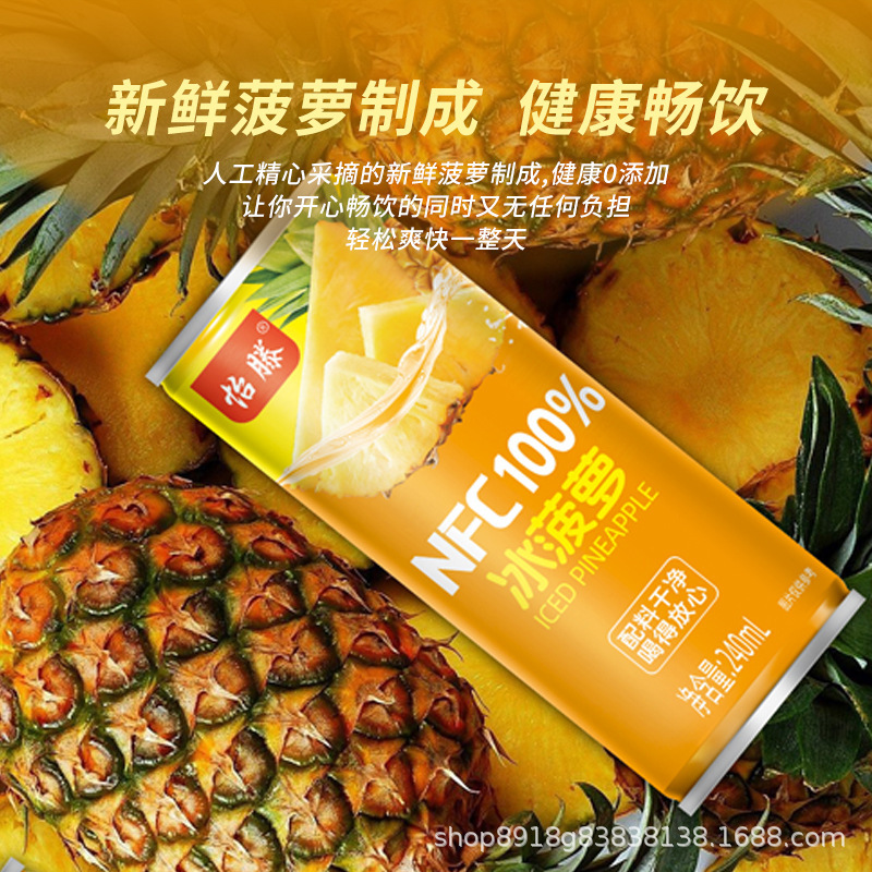 Yiteng Beverage 100% NFC アイスパイナップル アイスライチ アイスヤマモモメッシュメロンジュース 1.25L*2本 お手頃パック|undefined