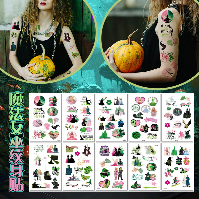 Amazon Special Magic Wicked Witch Tattoo Sticker Temporary Tattoo Sticker for Love Movie Novel Cartoon Characters
