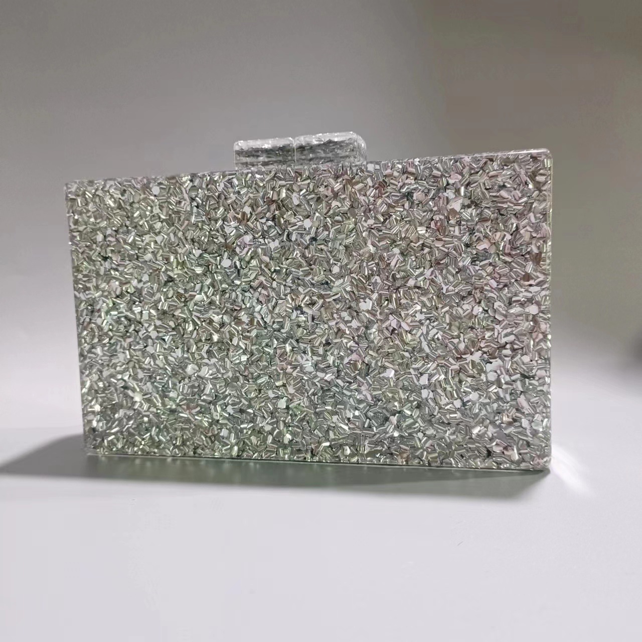 Women's Elegant Acrylic Clutch Bag With Gold And Silver Sequins For Evening Parties Weddings And Special Occasions Wedding Banquet Clutch Bag_voghion.com