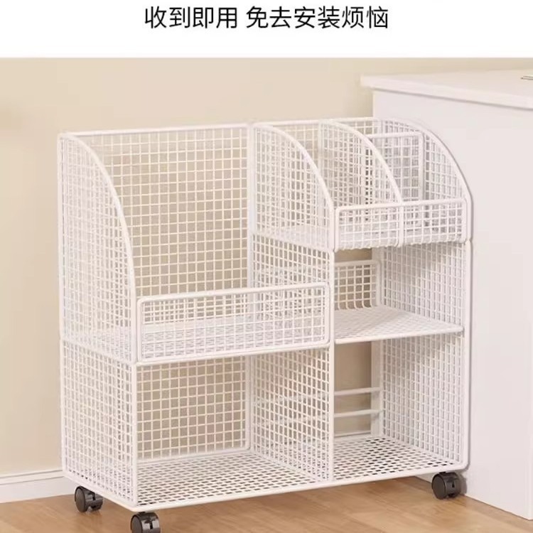 学生の本やバッグの収納プーリーテーブル下の収納ラックデスクの横にある小さな本棚取り外し可能なフロアデスクサイド|undefined