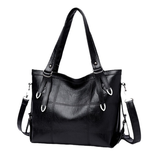 Amazon Women's Bag 2025 PU Soft Leather Texture Large Capacity Fashion Splicing Tote Bag