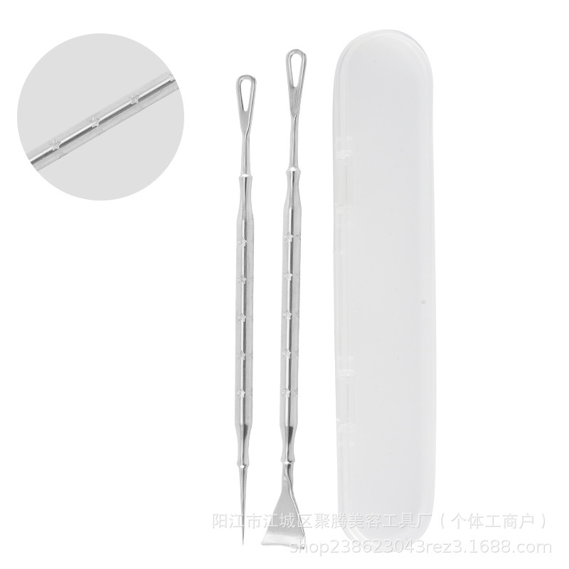 不锈钢黑头铲粉刺针清洁鼻子刮黑头工具双头两用暗疮针按摩美容铲|undefined