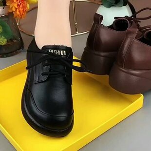 For Bulk Goods Have Been Shipped, No Grabbing and Put on the Shelves. Lace-Up Pu Rubber Pu Round-Toe Shoes with Low Heels (1-3 Casual and Versatile
