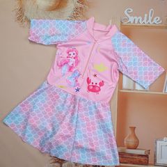 新款兒童泳衣女童大童可愛裙式女孩公主連體泳裝溫泉游泳館游泳衣