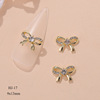 Japanese metal nail decoration with bow, decorations handmade for nails, new collection, wholesale