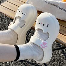 喵星人洞洞鞋女生可爱卡通夏季户外穿沙滩玛丽珍凉拖鞋女款凉鞋