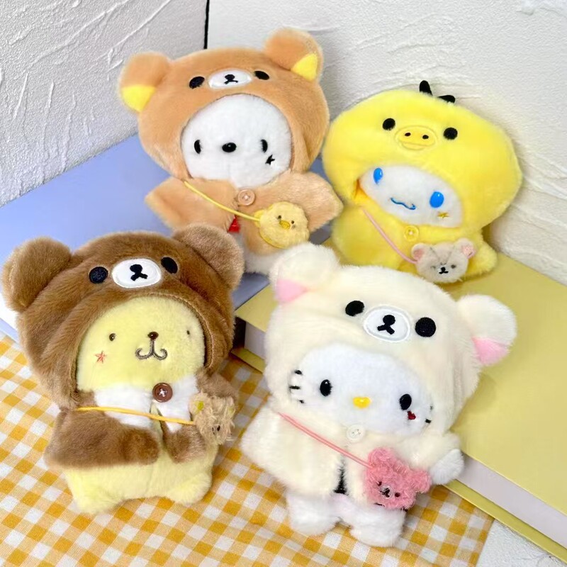 San-X Rilakkuma Plush Toy Labubu Doll Clothes Cape Replacement Suitable for 4-5inch Dolls Cute