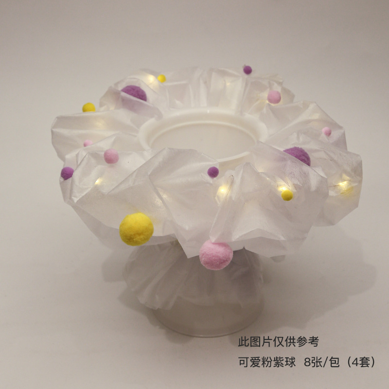 Huaxi Navidad Casa de dulces de pelo papel de embalaje de algodón leche forrado DIY ramo de regalos materiales de embalaje