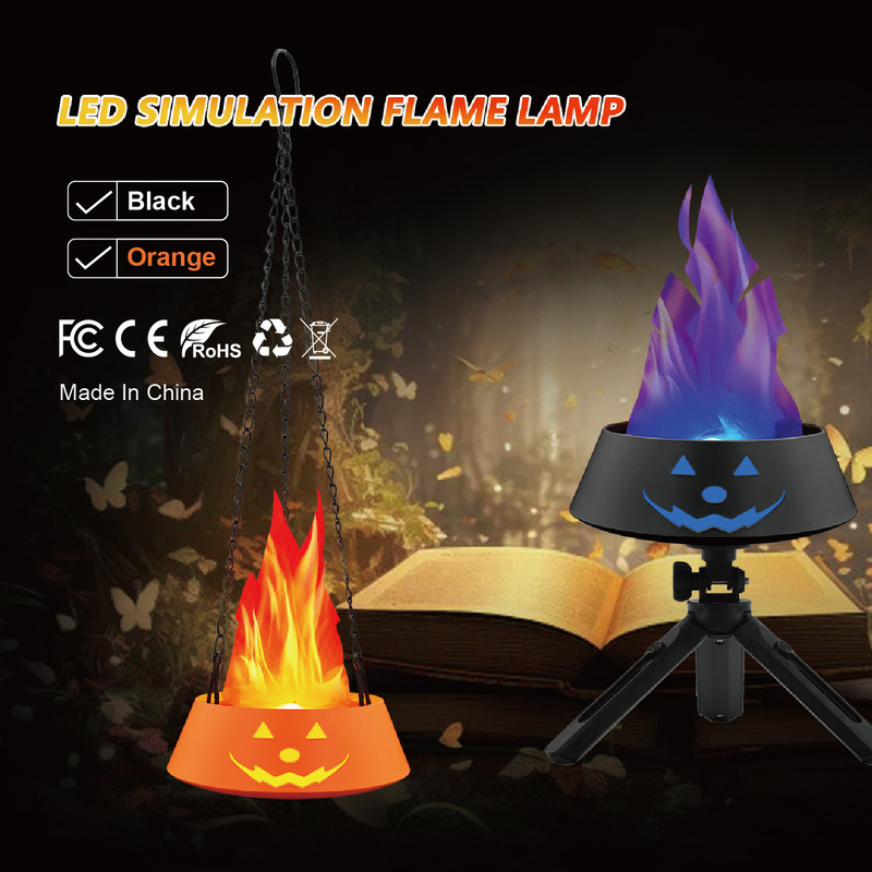 クロスボーダーハロウィンカボチャ炎ランプ装飾装飾品ランプバーステージ装飾クリエイティブ LED シミュレーションパフォーマンスライト|undefined
