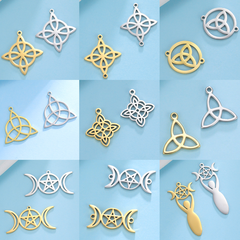 Witch knot stainless steel pendant Celtic knot pendant bracelet necklace jewelry accessories making DIY jewelry gift
