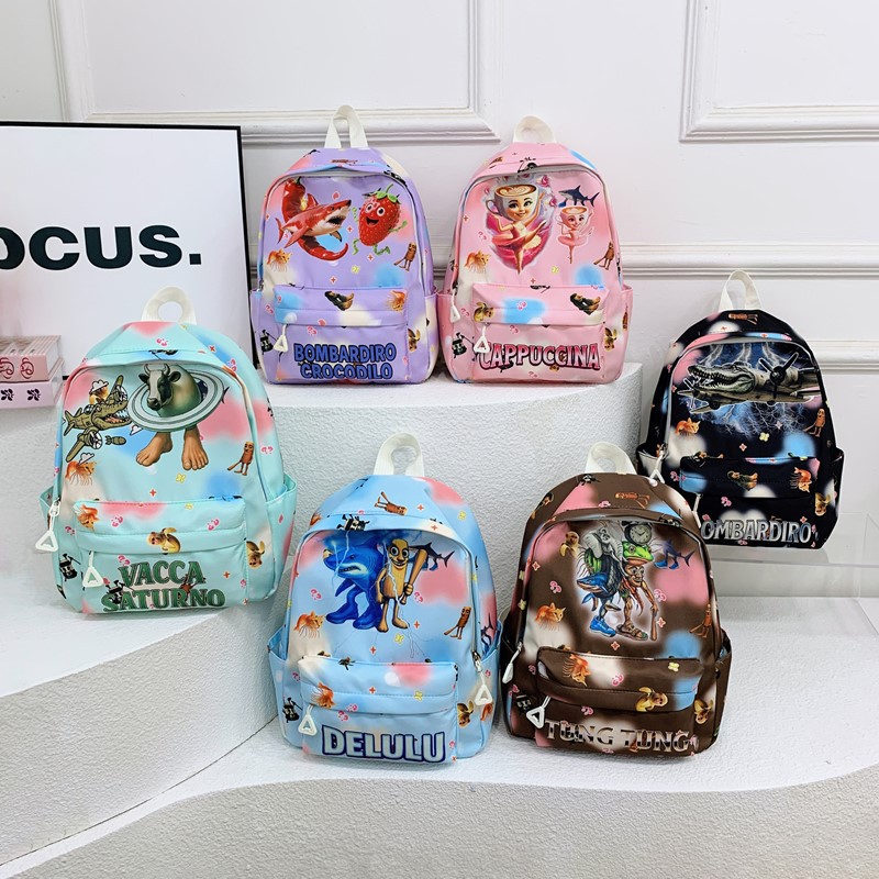 Nuevo comercio exterior mochila infantil caricatura animada encantadora impresión mochila de escolares jardín de infantes mochila de niños y niñas