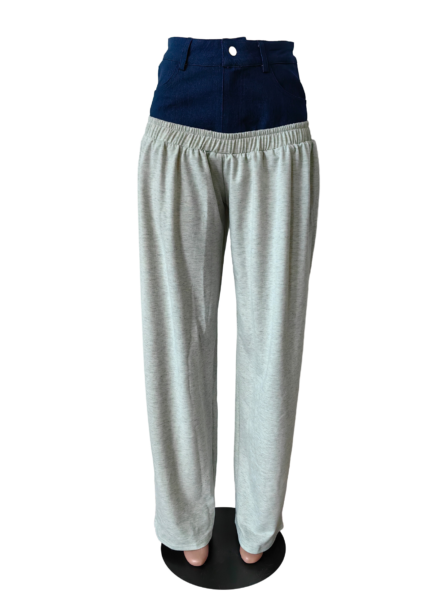 Dámske oblečenie džínsová mikina s vyťahovacím efektom, rovné nohavice_voghion.com