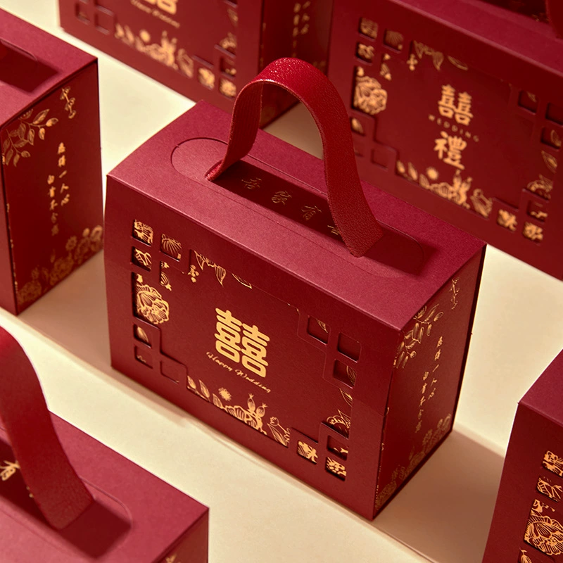 Свадебная коробка конфеты 2024 новый свадебный конфеты подарочная коробка помолвка портативный продвинутый смысл сахарный мешок упаковочная коробка пустая коробка