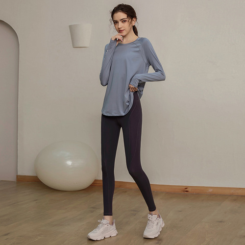 Loose-fitting Quick-dry Women's Sport Top 2024 Long-sleeve T-shirt Yoga Clothes Breathable Running Pilates Slimming Fitness Clothing