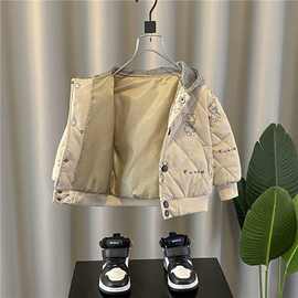 童装男童外套冬装帅气宝宝1-3岁5二棉服儿童加厚秋冬季夹棉上衣潮