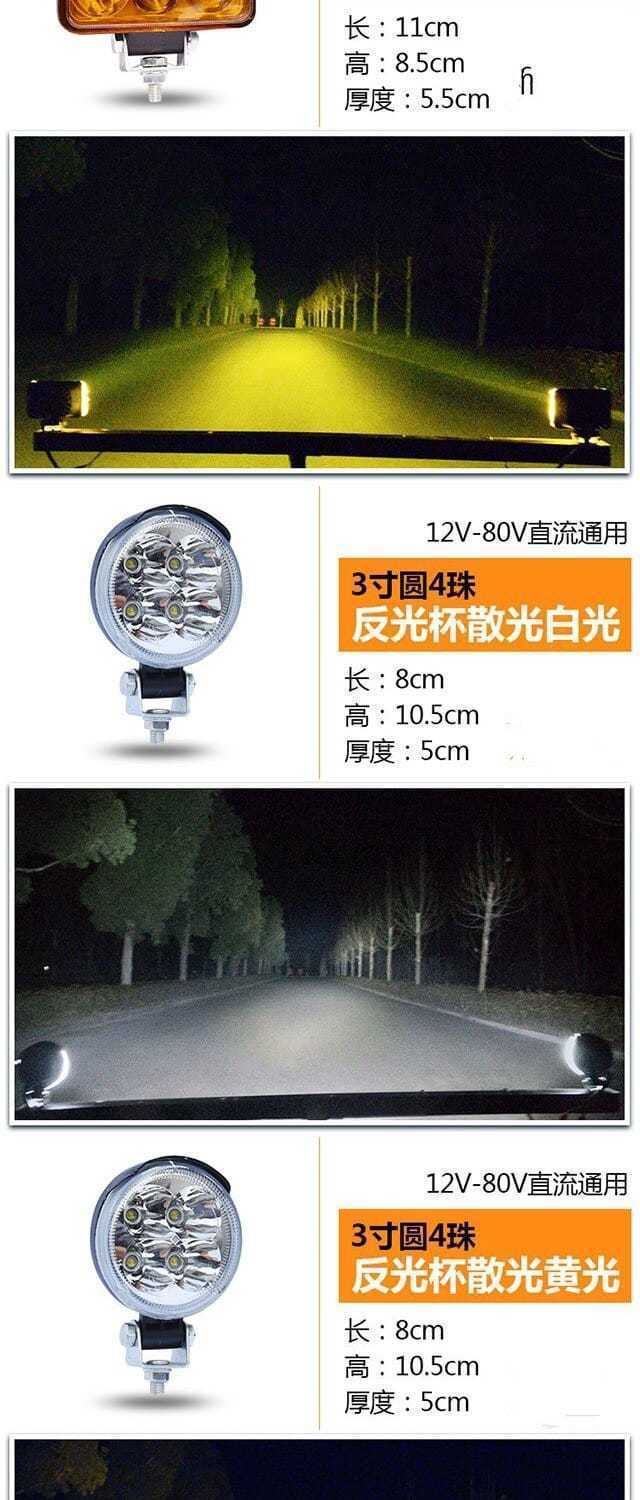 12V 24V Reversing Light Engineering Vehicle Forklift Front Headlight Modified Fog Light Truck Led Spotlight Super Bright Spotlight
