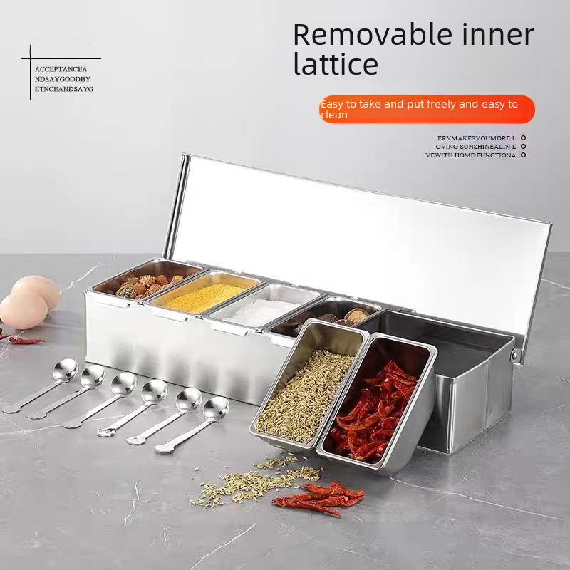 Stainless steel thickened seasoning box Hotel kitchen ingredients…