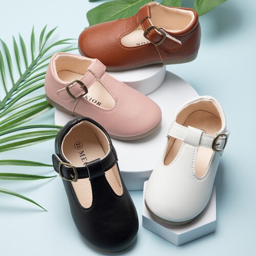 Comfortable and Casual Small Leather Shoes for Girls, Princess Shoes with Non-slip Rubber Soles, Girls' Etiquette Shoes and Student Shoes