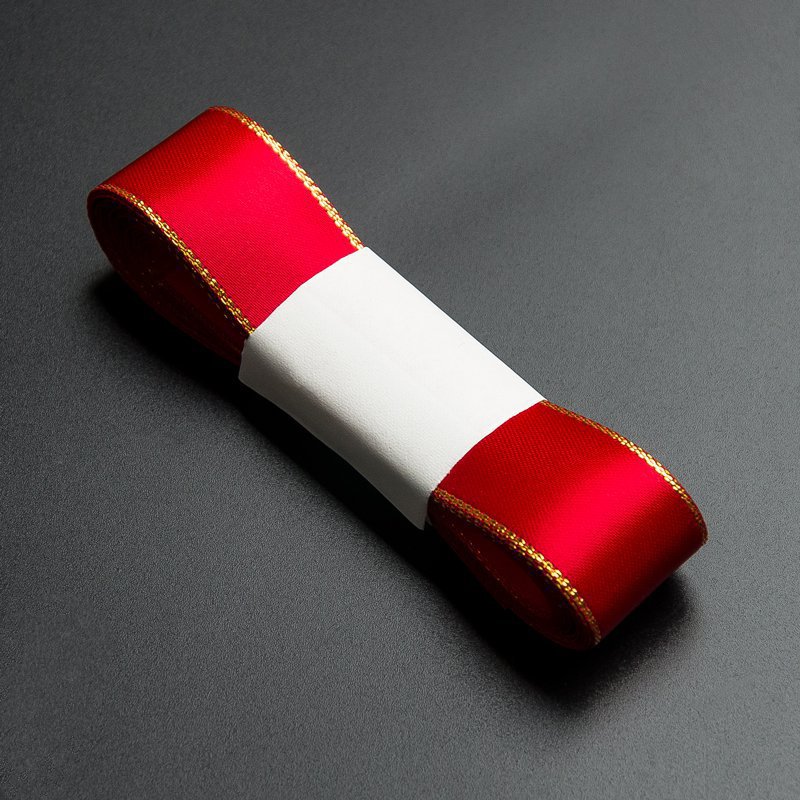 En stock venta al por mayor 2,2 borde dorado cinta regalo de cumpleaños pastel embalaje cinta arco flor regalo