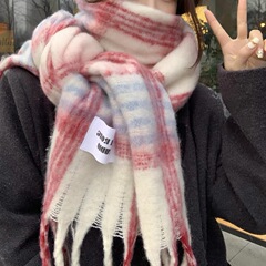 格子围巾女冬季圣诞高级感披肩保暖韩系氛围感学生披肩百搭围脖潮