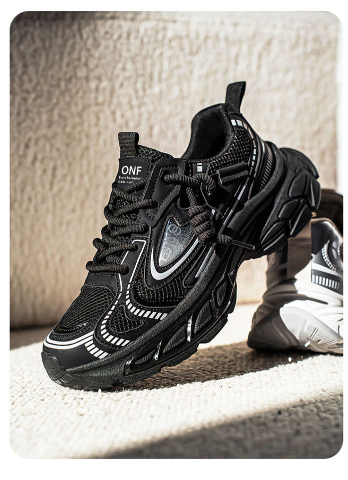 Giày sneaker dad shoes nam cỡ lớn, thân lưới thoáng khí, đế dày tăng chiều cao, gót 3–5 cm — D 71m Thẻ, D71 màu đen, D71 xám bạc chi tiết 15