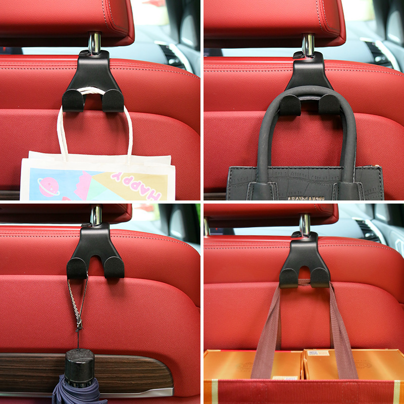 Logo Car Seat Back Hook, Vehicle Multi-functional Front and Rear Seat Car Hidden Mobile Phone Mount Hook