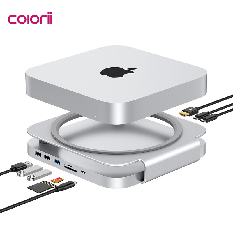 Mac Mini M4 Expansion Dock USB-C Hub M.2 SSD Hard Drive Enclosure HDMI 10Gbps SD TF