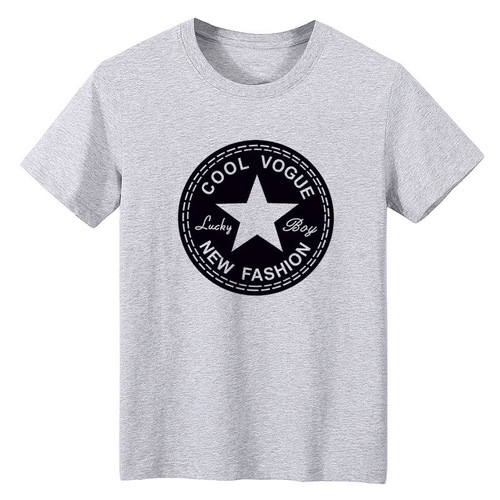 Men's Short Sleeve T-Shirt Summer Ice Silk New Casual Printed Top Round Neck T-Shirt Half Sleeve Half Sleeve Slim Fit Men's Wear 