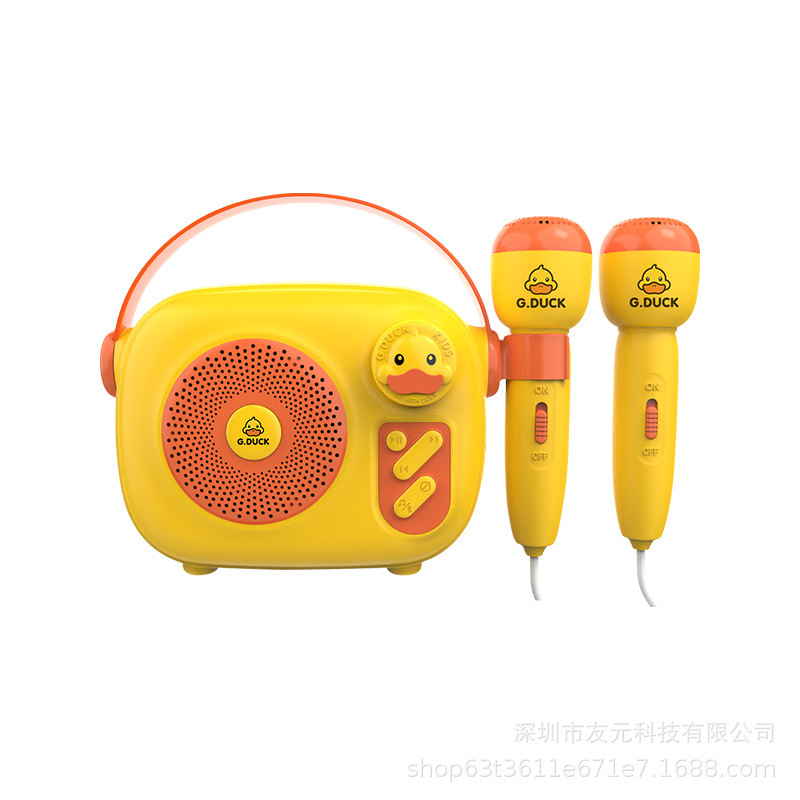 小黄鴨子供歌物語機マイク音響bluetooth一体マイクカラオケ啓蒙口才プレゼント|undefined