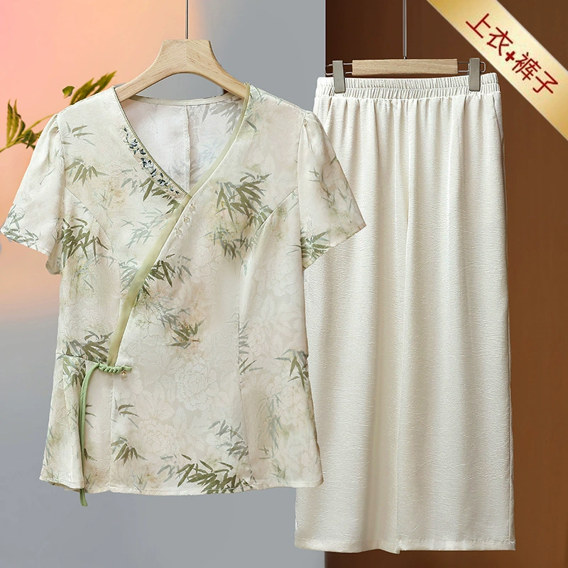 Набор с короткими рукавами в китайском стиле