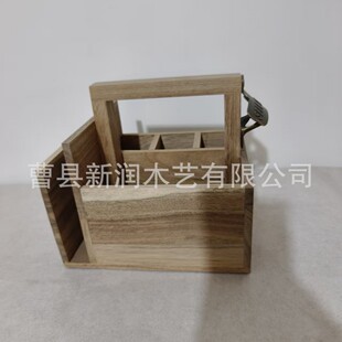 Wine Box Wine Rack Solid Wood Acacia Wood Pine Wood Paulownia Wood Bottle Opener Spice Rack Multi-Functional Custom Logo Printing