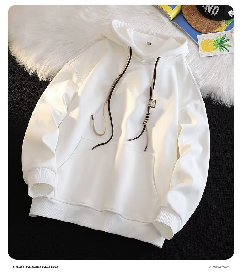 Men's Heavyweight Sand Washed Hooded Sweatshirt Retro Loose Top_voghion.com