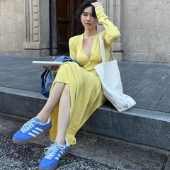 2025年初秋新作 韓国風おしゃれスリムAラインスカート 長袖ラウンドネックワンピース レディース ヒップカバー ロングスカート インナー