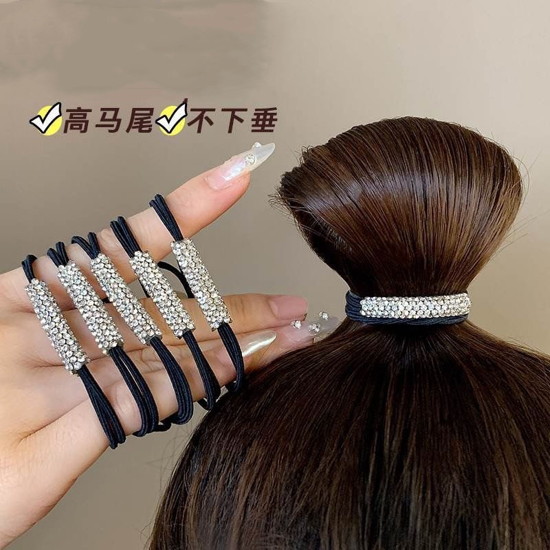 Hair rope, durable elastic case, black rubber rings