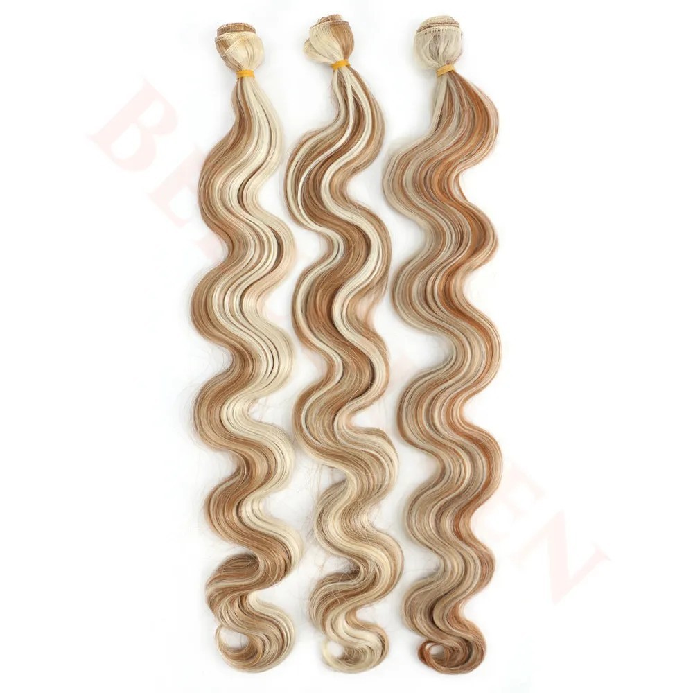 Hårforlængelser Kemisk fiber Højtemperatur silkestrikket hårforlængelse Parykker Big Wave Bodywave Parykker Hårskudsplet_voghion.com