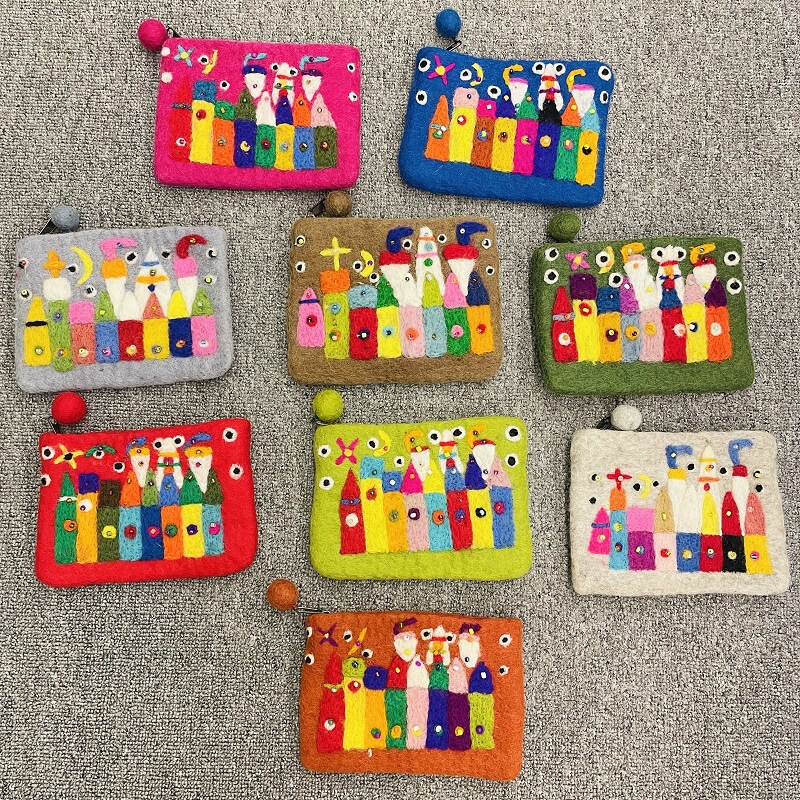 Wool Felt Creative Castle Coin Purse