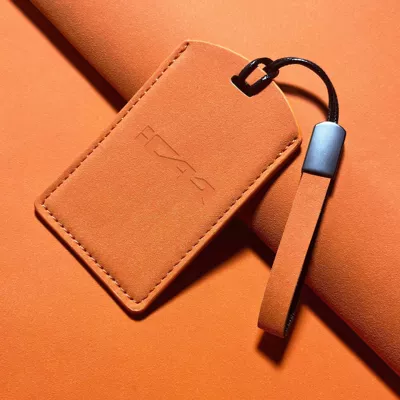 Cover Shell Sensor Protective Car key bag - icar-new-orange-leather-rope