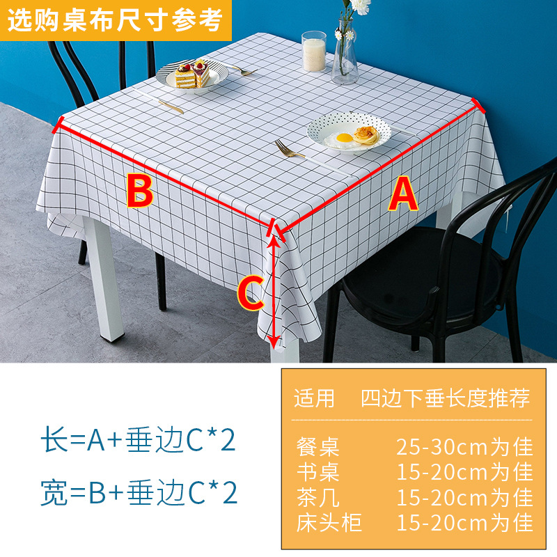 Mantel impermeable a prueba de aceite desechable tela de escritorio ins Estilo nórdico mesa cuadrada tela PVC mesa de café Mesa estera mantel