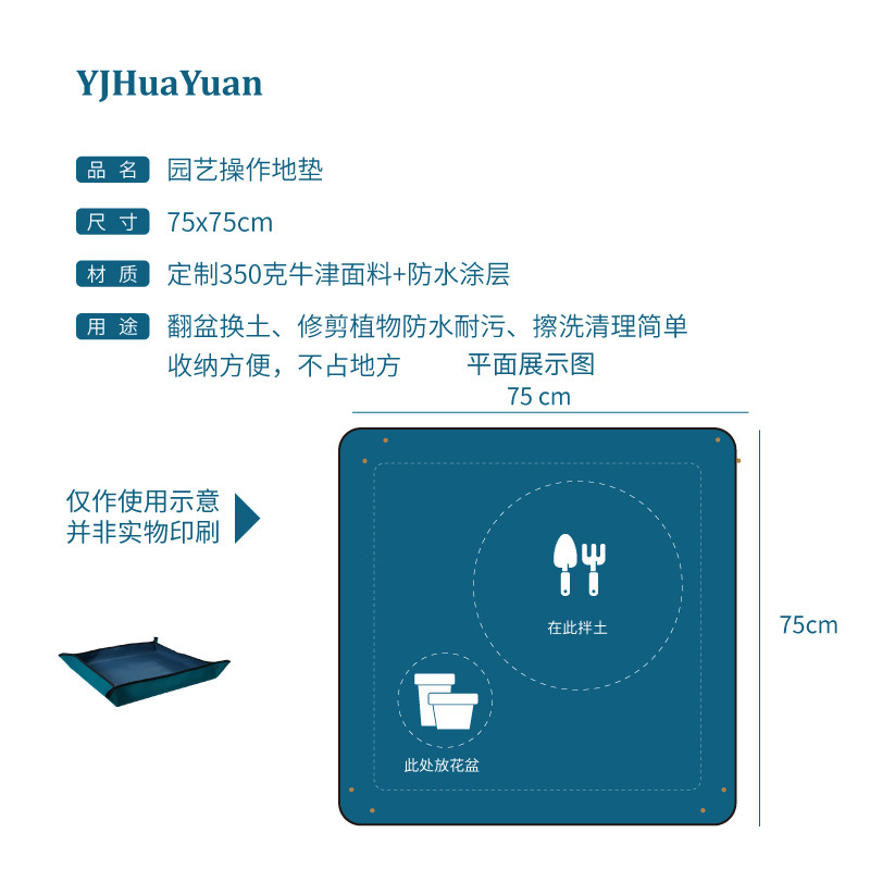 Household Floor Mat Extra Large Waterproof Thickened Balcony Green Plant Mixing Soil Changing Basin Operation Bottom Mat Gardening Supplies