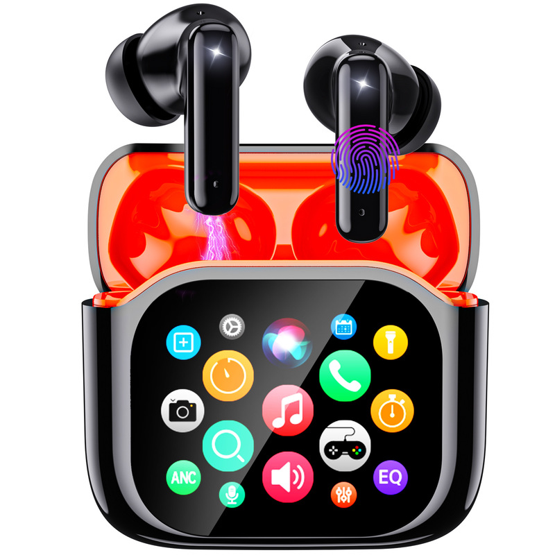 Jm19 Tws Dual-Ear In-Ear Stereo Hifi Bass Earbuds with Screen Anc Active Noise Reduction Factory Wholesale