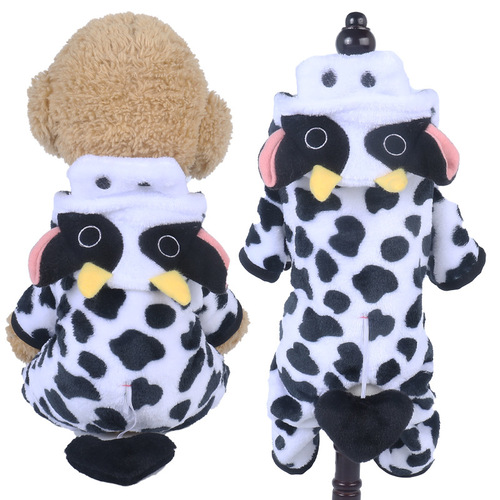 Pet clothes transformation outfit coral velvet autumn and winter dinosaur four-legged dog winter clothes cat pet clothing wholesale