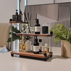 置物架桌面收纳多层杯架收纳架咖啡杯架中古风香水架梳妆台架子