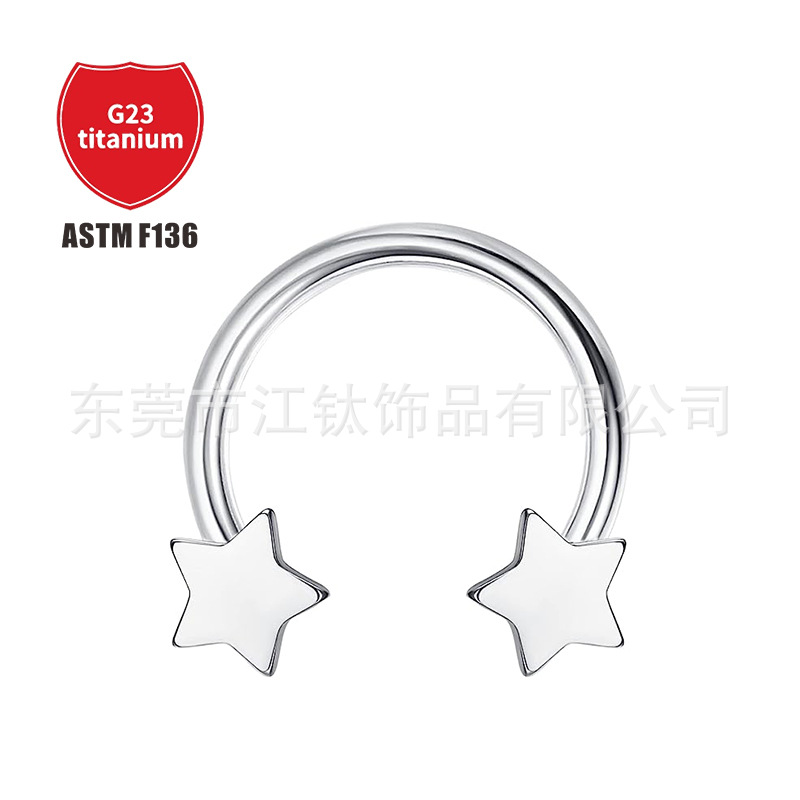 Pointed titanium steel lip stud product view