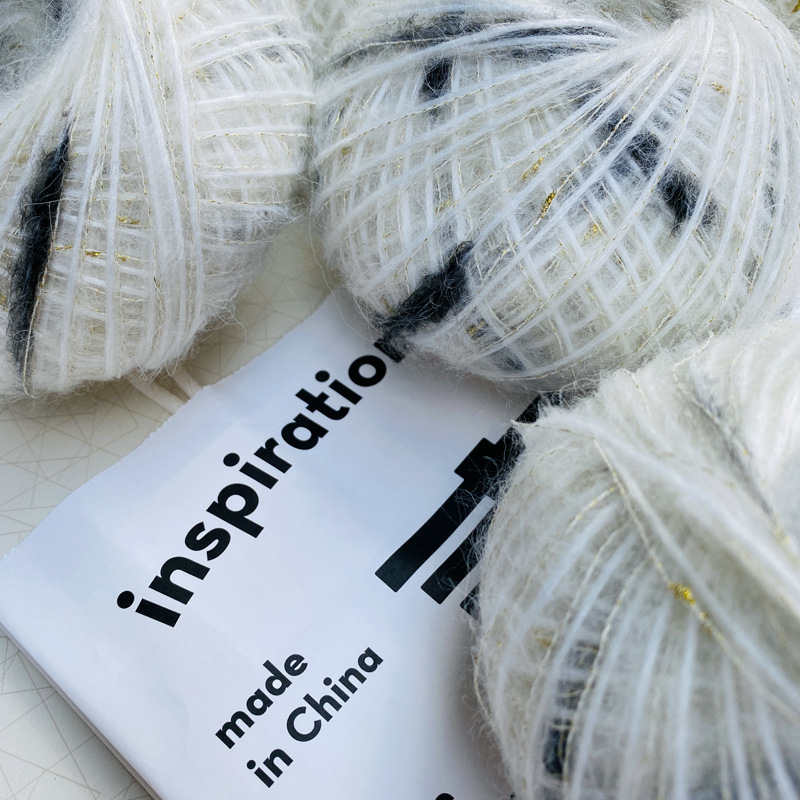 小香风毛线中粗喷彩秋冬羊毛马海毛混纺毛衣外套围巾手工编织手编