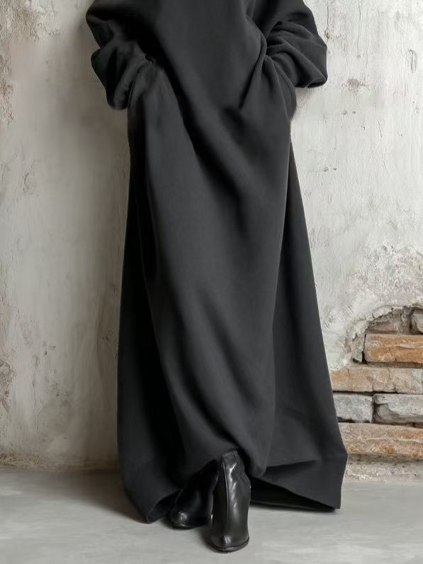 Women's Elegant French Style Dress Solid Color Textured Long Sleeve Spring Autumn New_ecoleips.com