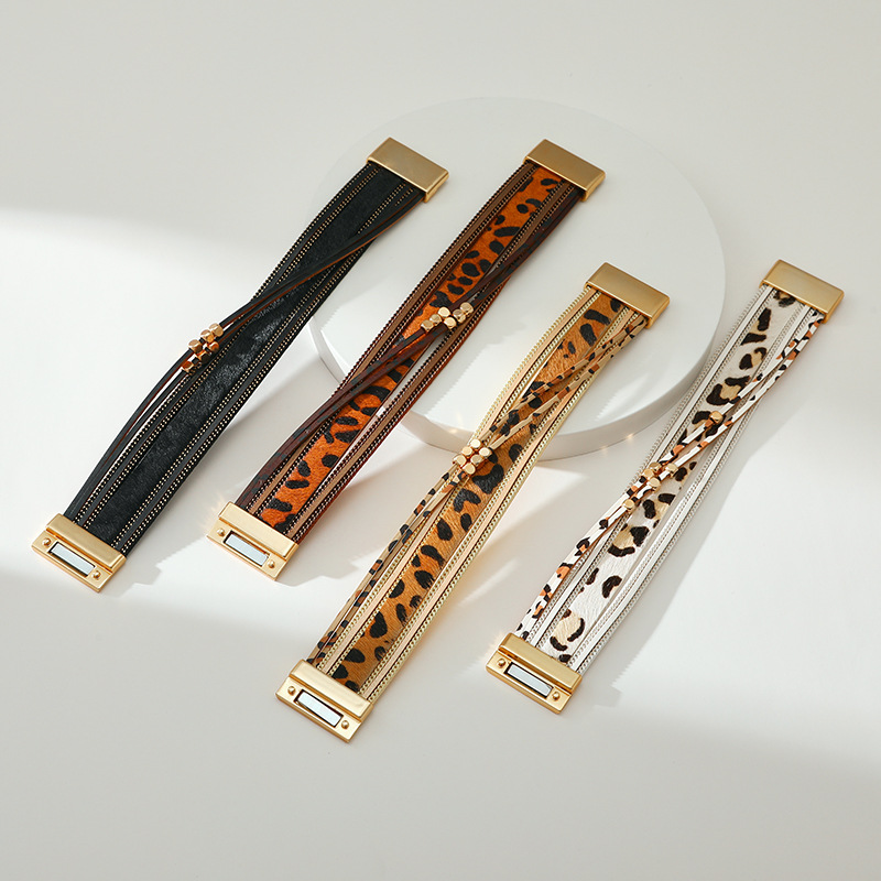 Fashion Leopard Pu Leather Womenu0027S Bangle 1 Piece