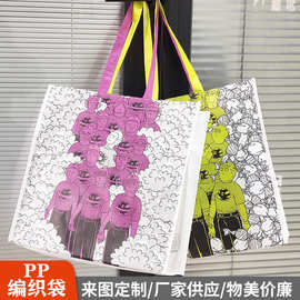 批量生产PP编织购物手提袋彩色pp编织袋 PP Woven Bag