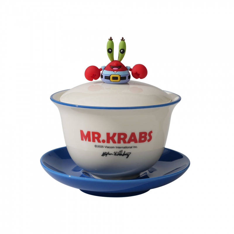 Conjunto de té de Bob Esponja, nuevo tazón de té de cerámica casero, caja de regalo de alto valor de cara, un tazón de taza de té, producto genuino.