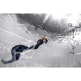 Y美人鱼尾巴泳衣海洋馆拍摄表演鱼皮亮片成人量身银白色小亮片紫