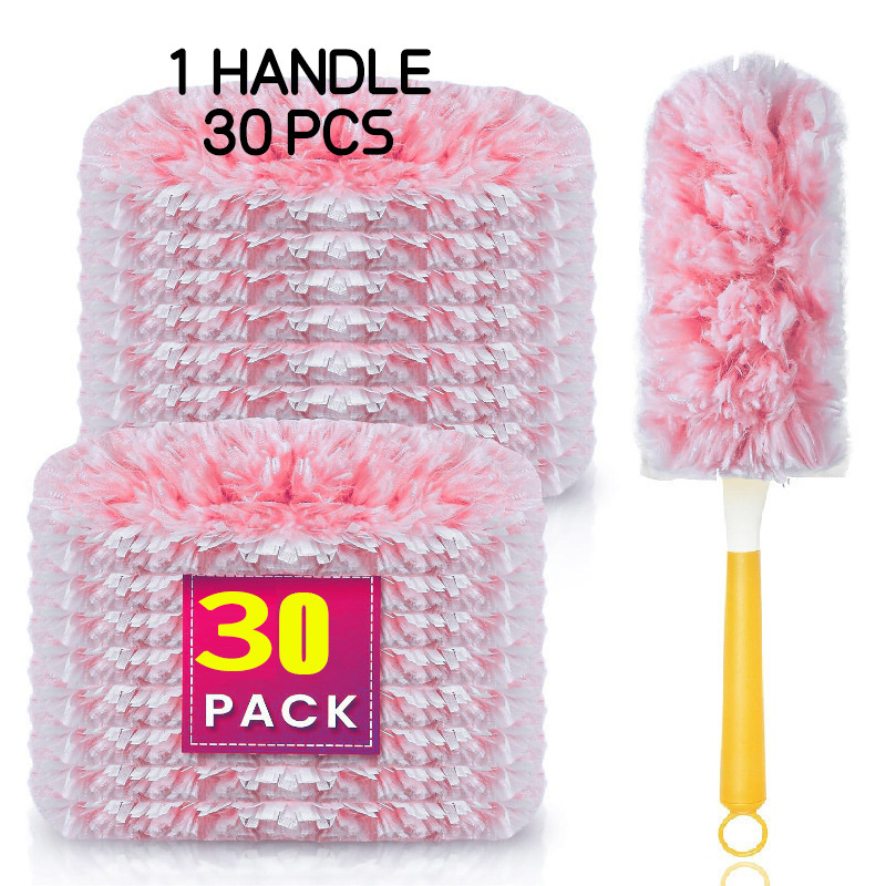 360 ° Double-Sided Dust Duster in Pink, Suitable for Swiffer Dust Dusters, Disposable Household Cleaning Duster